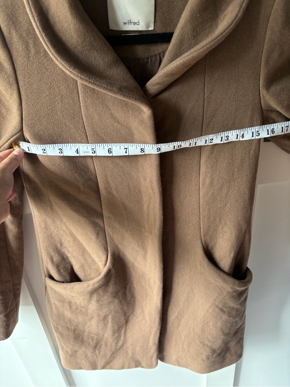 Wilfred Aritzia Wool Cashmere Blend Cocoon Coat Camel Brown XS - Picture 4 of 10